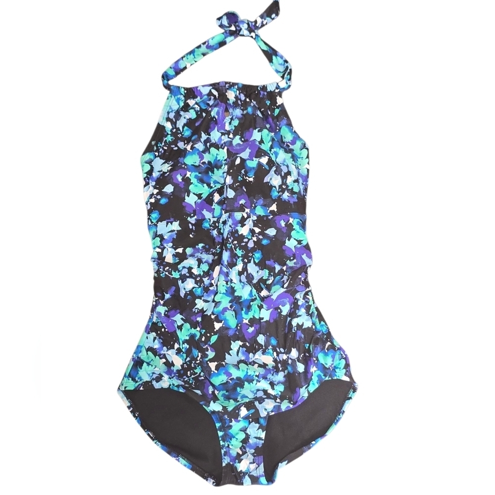 Speedo Swimsuit One Piece Halter Padded Cups  Size S